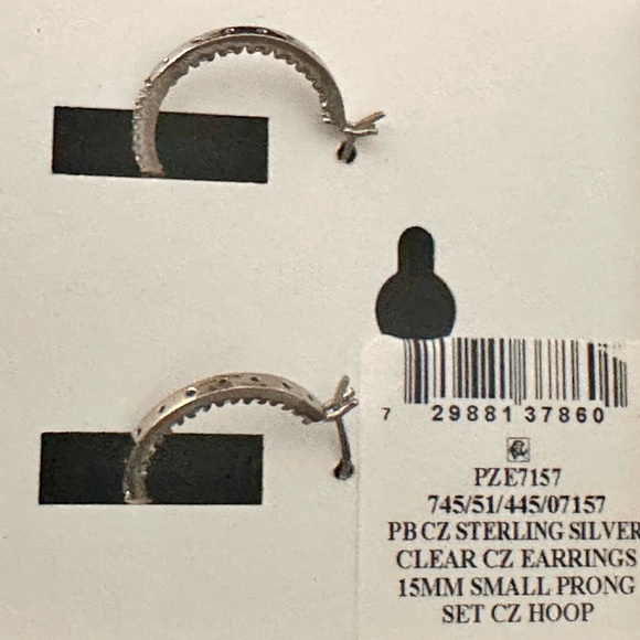 NWT Giani Bernini Sm Sterling Silver CZ Hoop Earrings, 0.6", (3/4 Ct. T.w.) - Picture 6 of 6